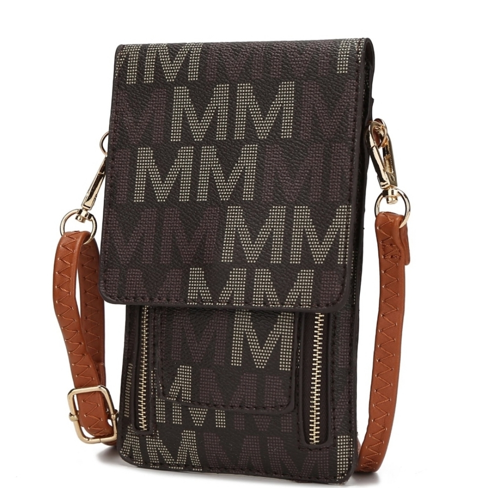 MKF Small Crossbody Cellphone Purse Wallet for Women By Mia K (Color Brown)